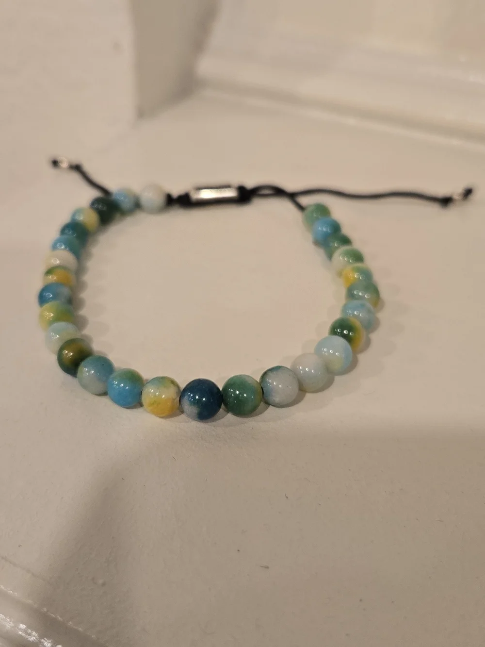 Brand New Buck Palmer Adjustable Beaded Natural Turquoise Stones Men's Bracelet